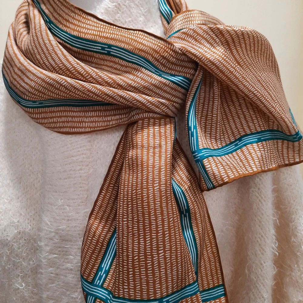 Vintage Silk Scarf by Anne Klein - Picture 1 of 5